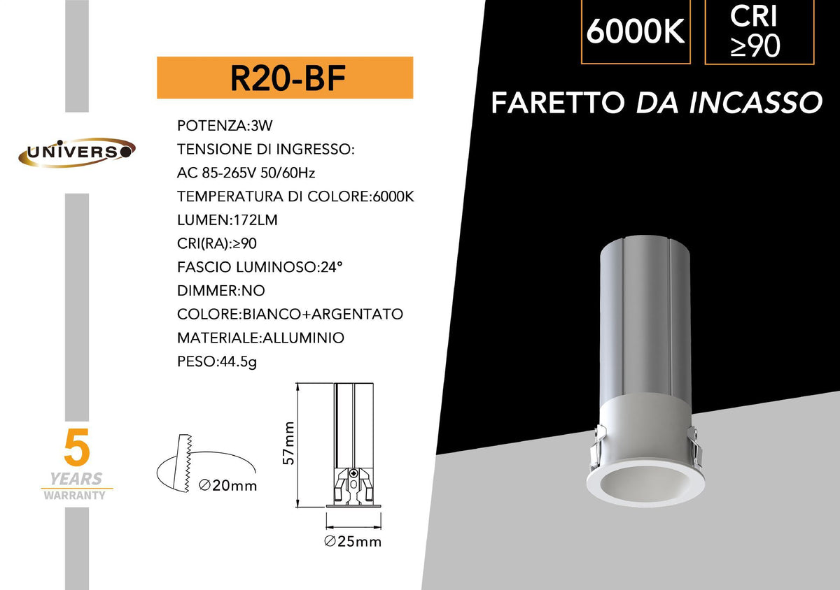 Faretto Da Soffittoo Universo – R20-BF