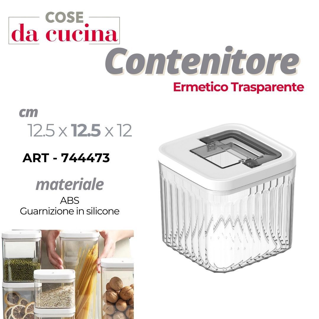 Contenitore ermetico trasparente 12.5 × 12.5 × 12 cm