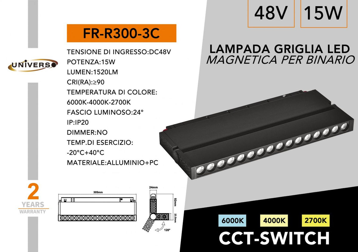 Lampada A Griglia LED Magnetico Universo – FR-R300-3C