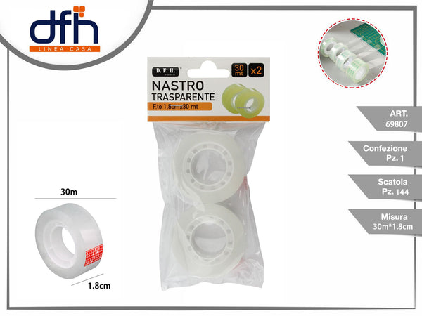 NASTRO TRASPARENTE 1.8 cm*30M