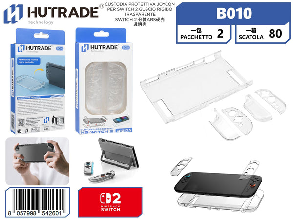 B010 CUSTODIA PROTETTIVA JOYCON PER NINTENDO SWITCH 2 GUSCIO RIGIDO TRASPARENTE