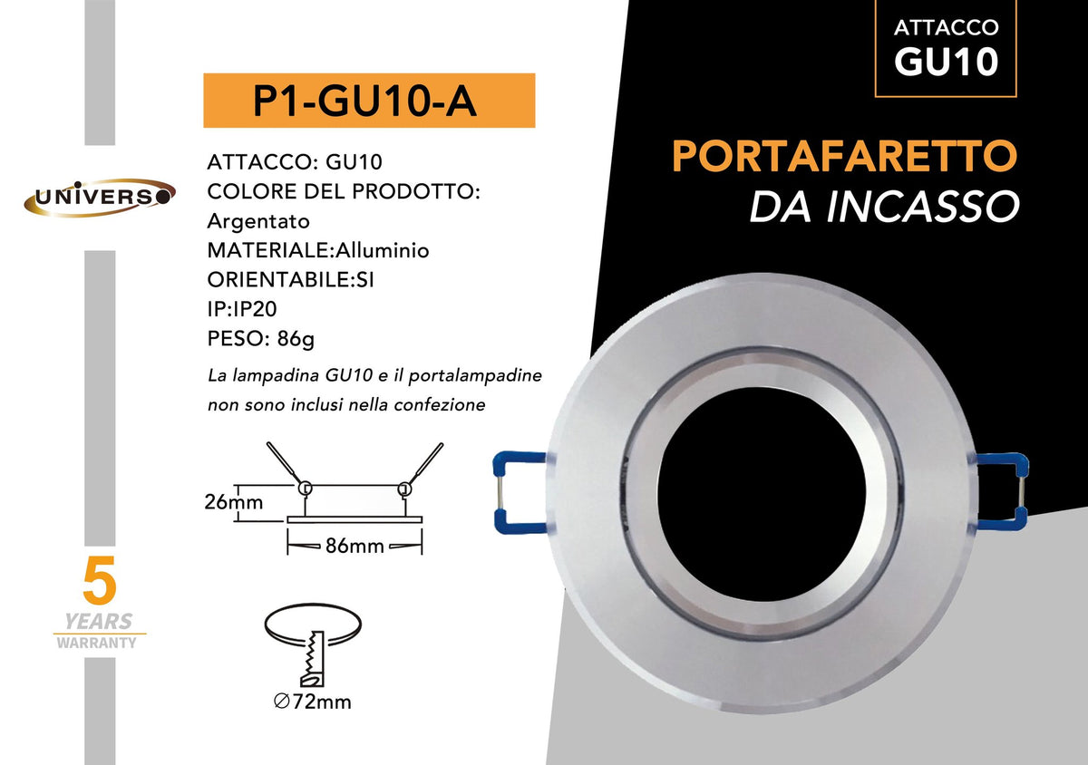 Porta Faretto Universo – P1-A