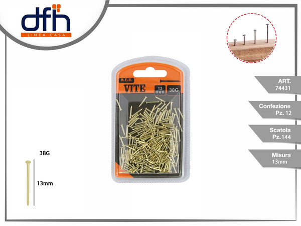 Chiodi a testa piatta 13 mm — blister 38 g