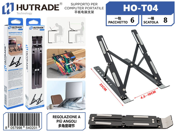 HO-T04 SUPPORTO PER COMPUTER PORTATILE NERO