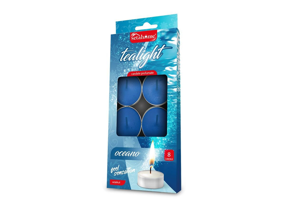 T-LIGHT 10 gr CF 8 pz BLU OCEAN