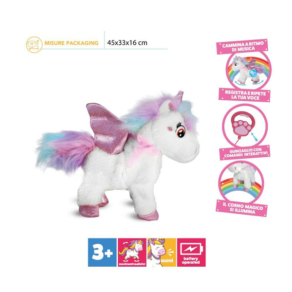 Peluche interattivo Softy Friends Magic Unicorn con guinzaglio