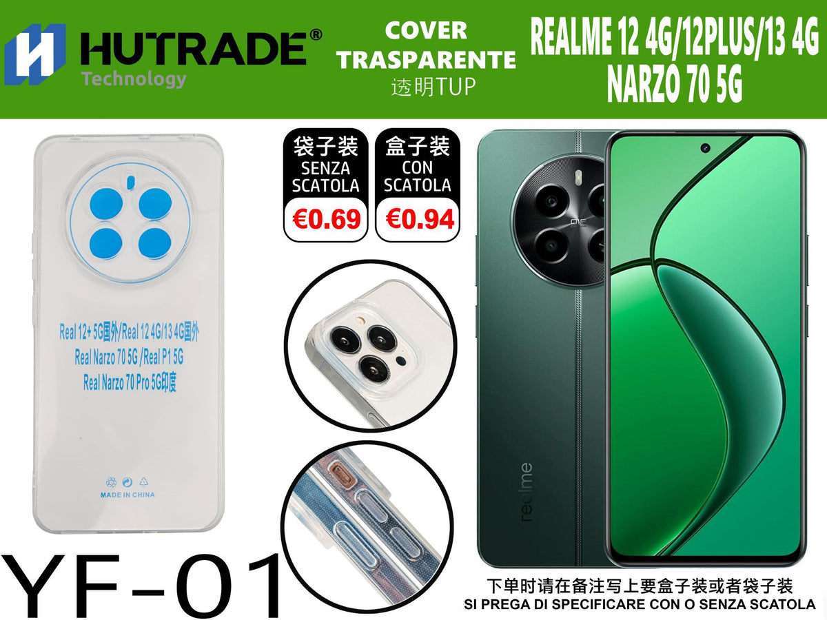 COVER TRASPARENTE REALME 12 4G/12PLUS/13 4G/NARZO 70 5G – YF01 011899