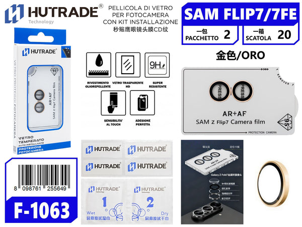 PELLICOLA DI VETRO PER FOTOCAMERA CON KIT INSTALLAZIONE SAM FLIP 7/7FE ORO