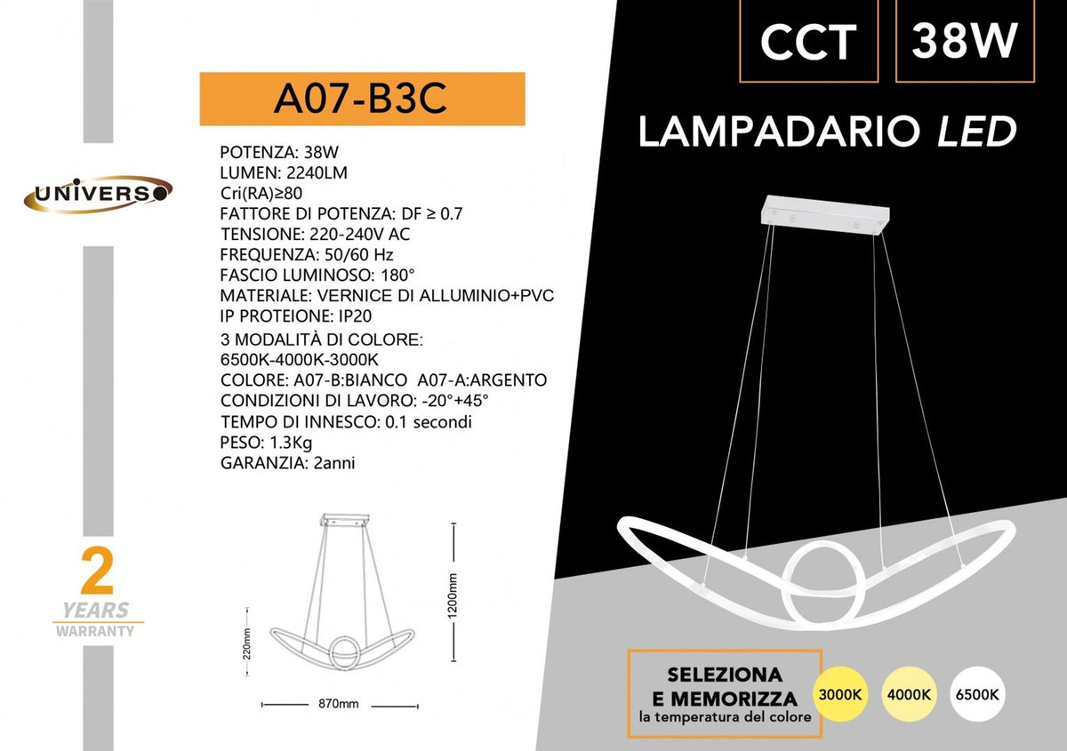 Lampada Da Soffitto Universo – A07-B3C