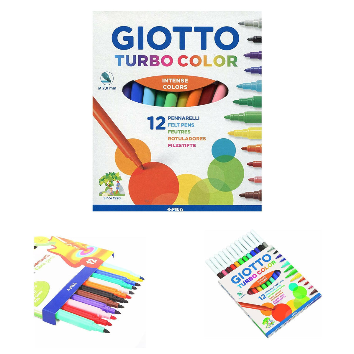 Giotto Turbo Color, set da dodici pennarelli