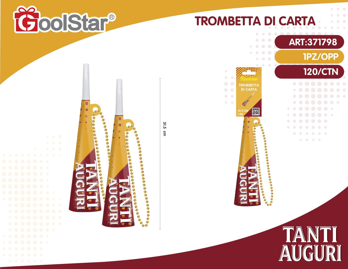 Trombetta di carta rosso giallo