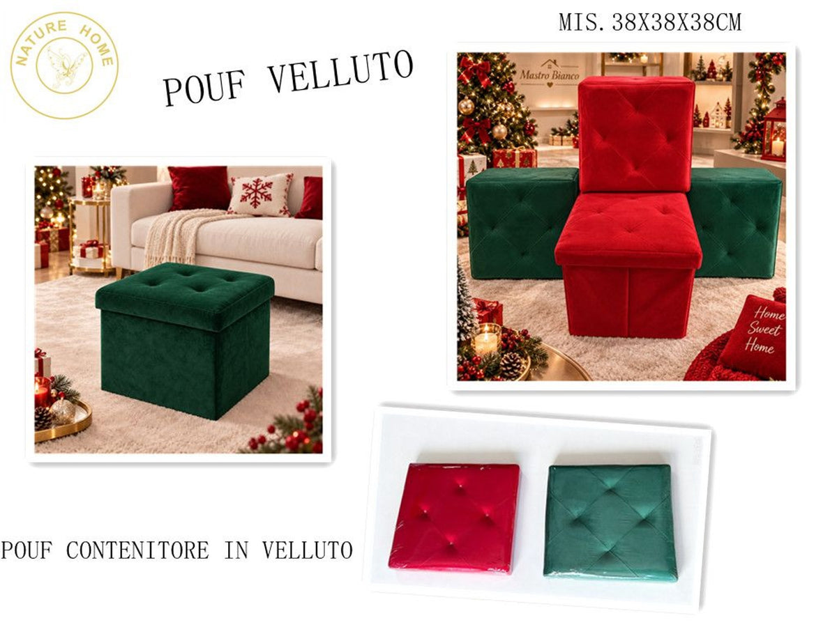 Pouf natalizio Melany 38 × 38 × 38 cm