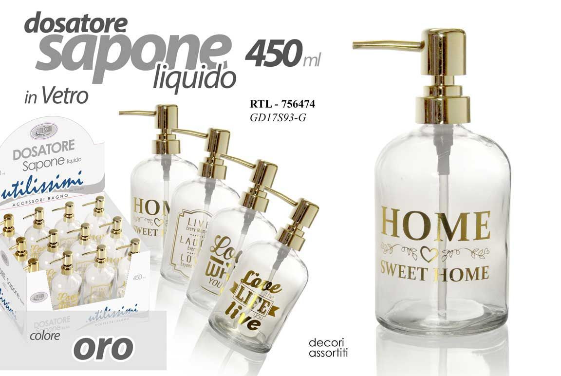 Dosatore vetro 450ml 8 × 18cm gd18s93g