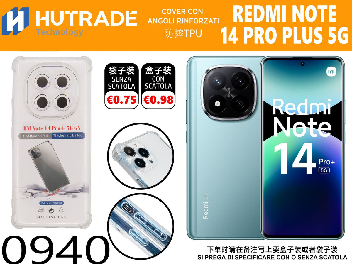 COVER TRASPARENTE BORDO ANTIURTO REDMI NOTE 14 PRO PLUS 5G – 0940 014360