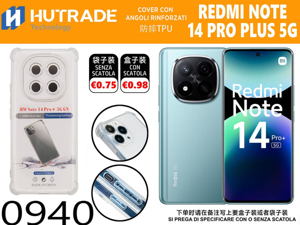 COVER TRASPARENTE BORDO ANTIURTO REDMI NOTE 14 PRO PLUS 5G – 0940 014360