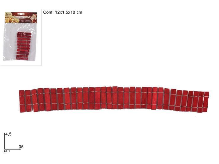 STECCATO LEGNO ROSSO 35 × 4.5 cm ART. DUE18-121/RED