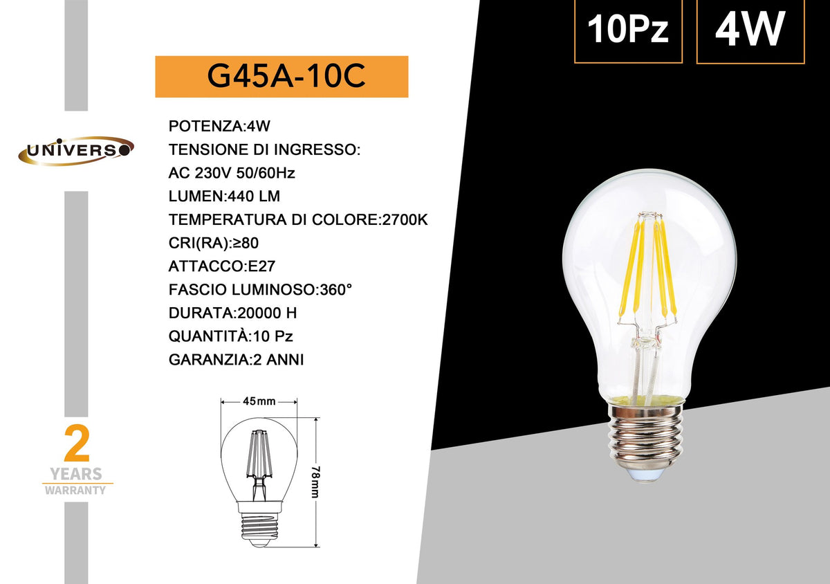 Lampadina LED Universo – G45A-10C