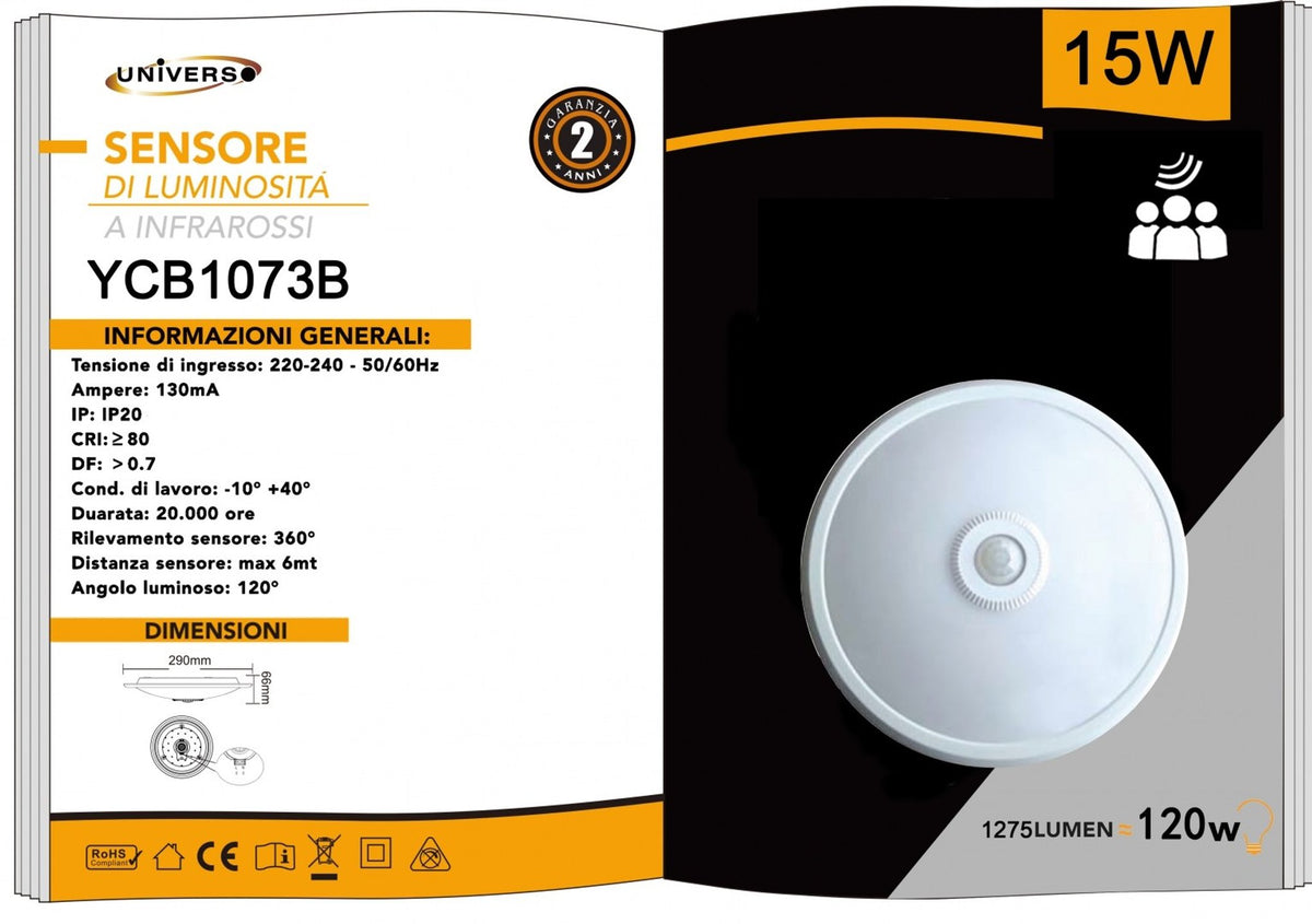 Plafoniera con sensore – YCB1073B
