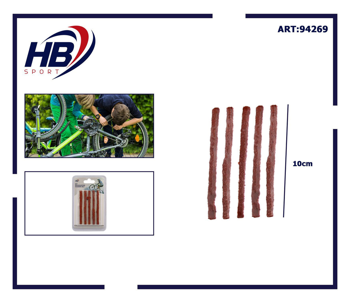 Kit riparazione gomme bici 5pc