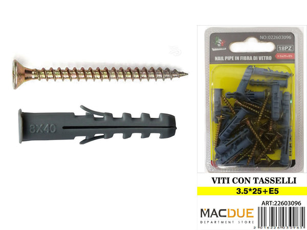 Viti a testa piatta con tasselli E5