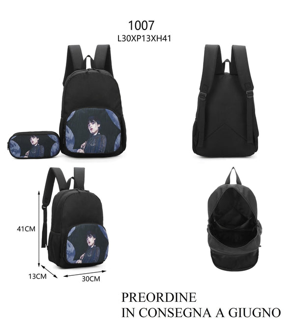 Mercoledì, set zaino e astuccio 30 × 13 × 41 cm