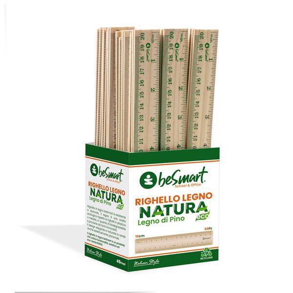 Be Smart Natura, righello in legno da 15 cm
