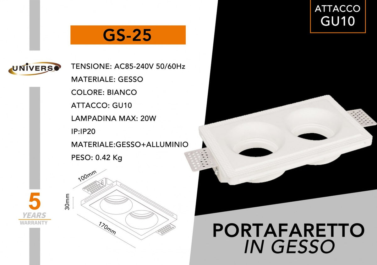 Porta Faretto In Gesso Universo – GS-25