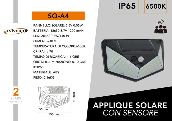 Applique solare – SO-A4 / SO-A4-N