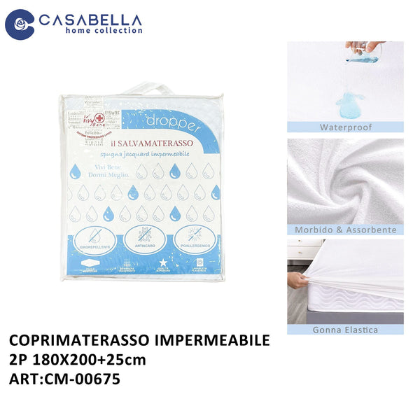 Coprimaterasso impermeabile Dropper in spugna jacquard