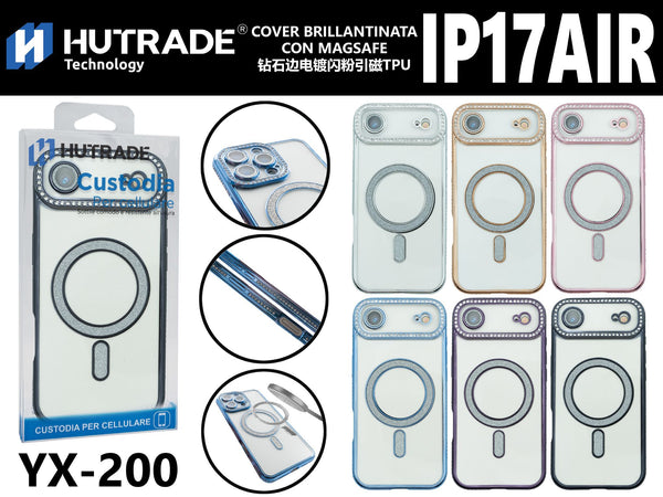 YX-200 COVER BRILLANTINATA CON MAGSAFE IP17 AIR