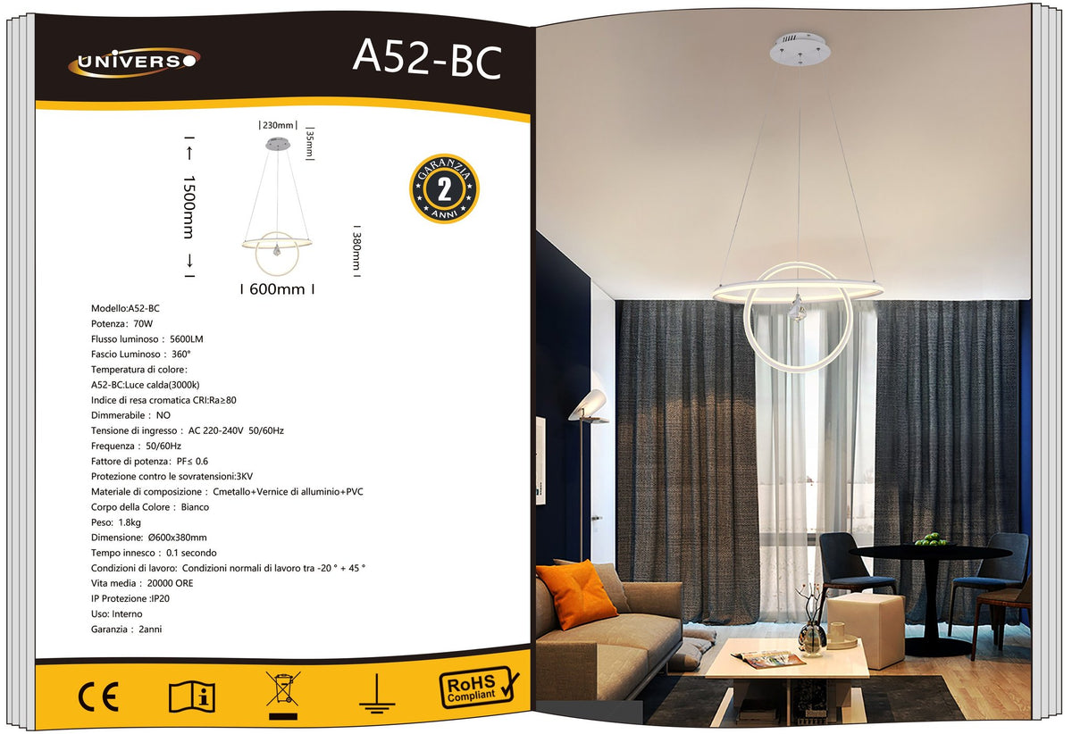 Lampadario Da Soffitto Universo – A52-BC