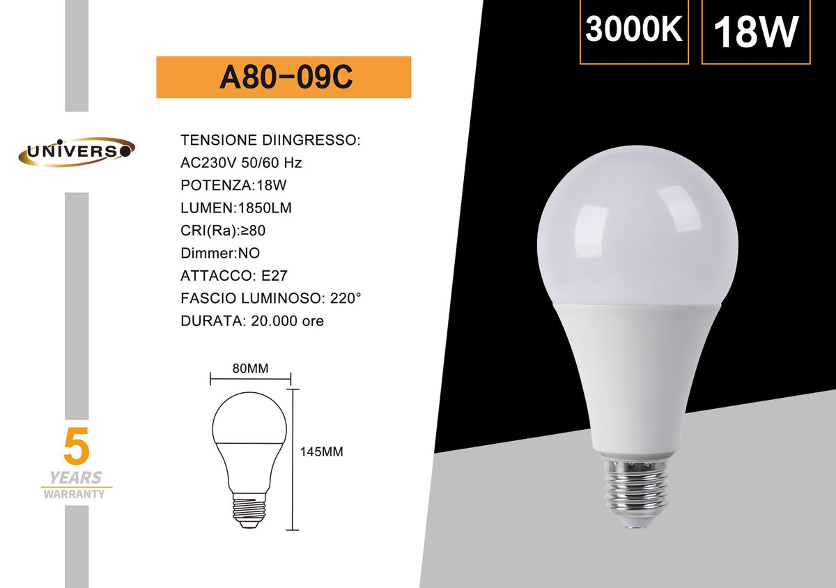 Lampadina LED Universo – A80-09C