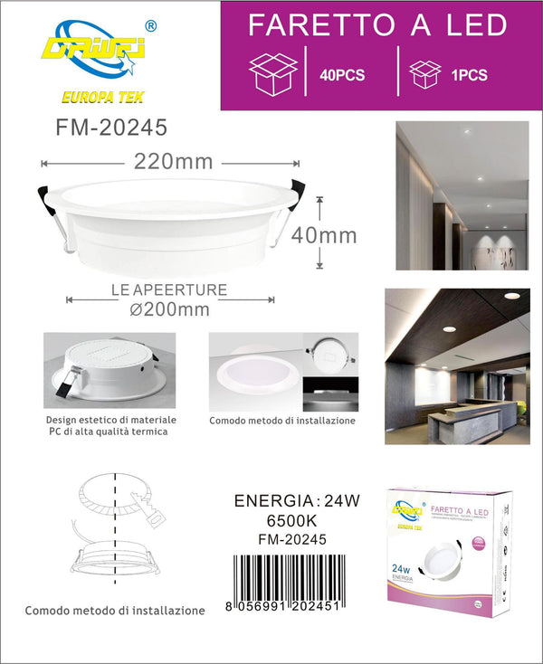 Faretti da incasso 24 W