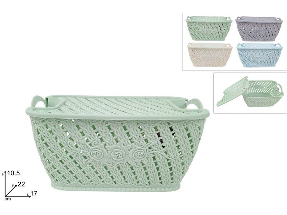 CESTINO RETTANGOLARE 17 × 22 cm CON COPERCHIO 4COL 2023260