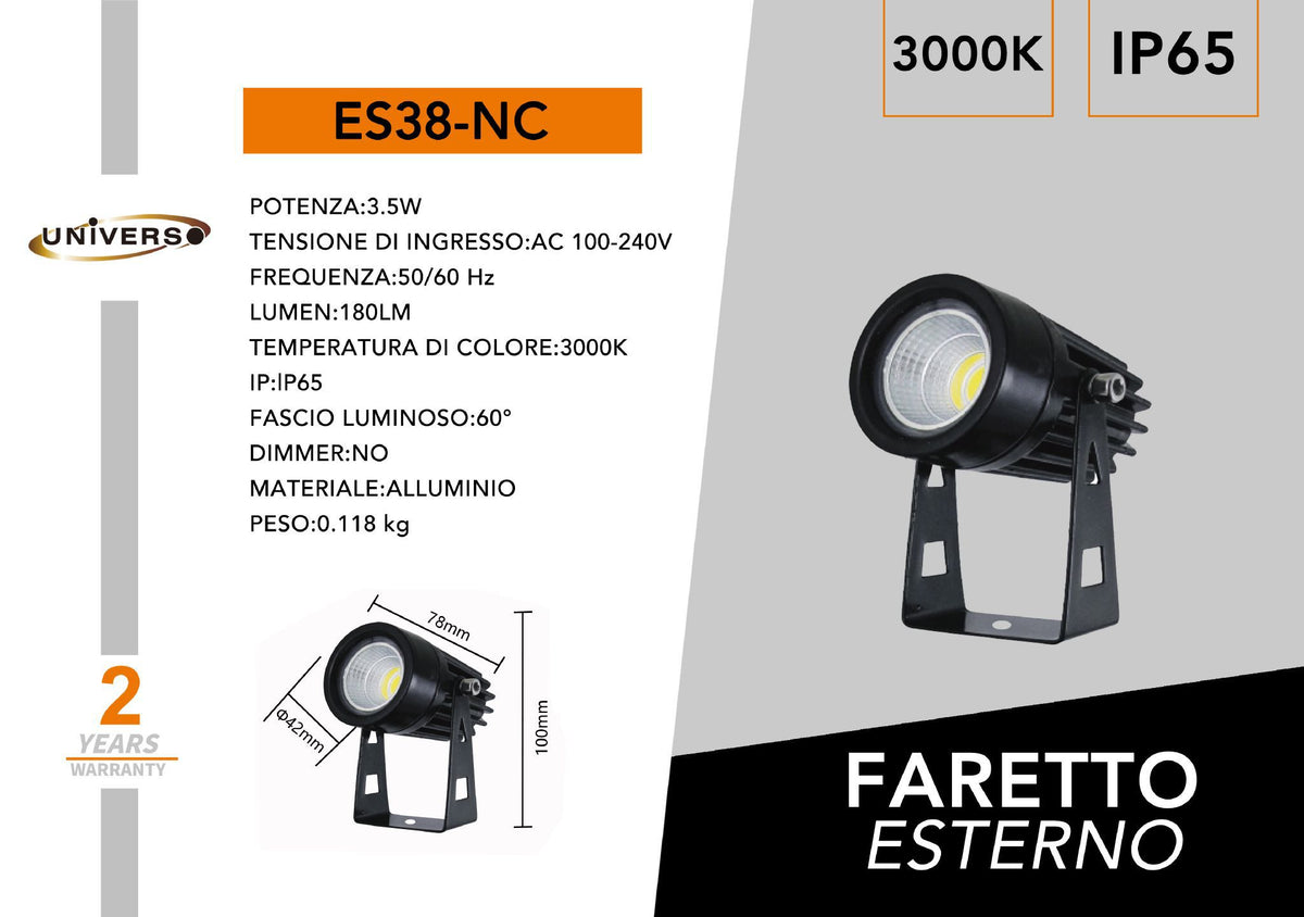 Luce da giardino e da percorso – ES38-NC / ES38-NN