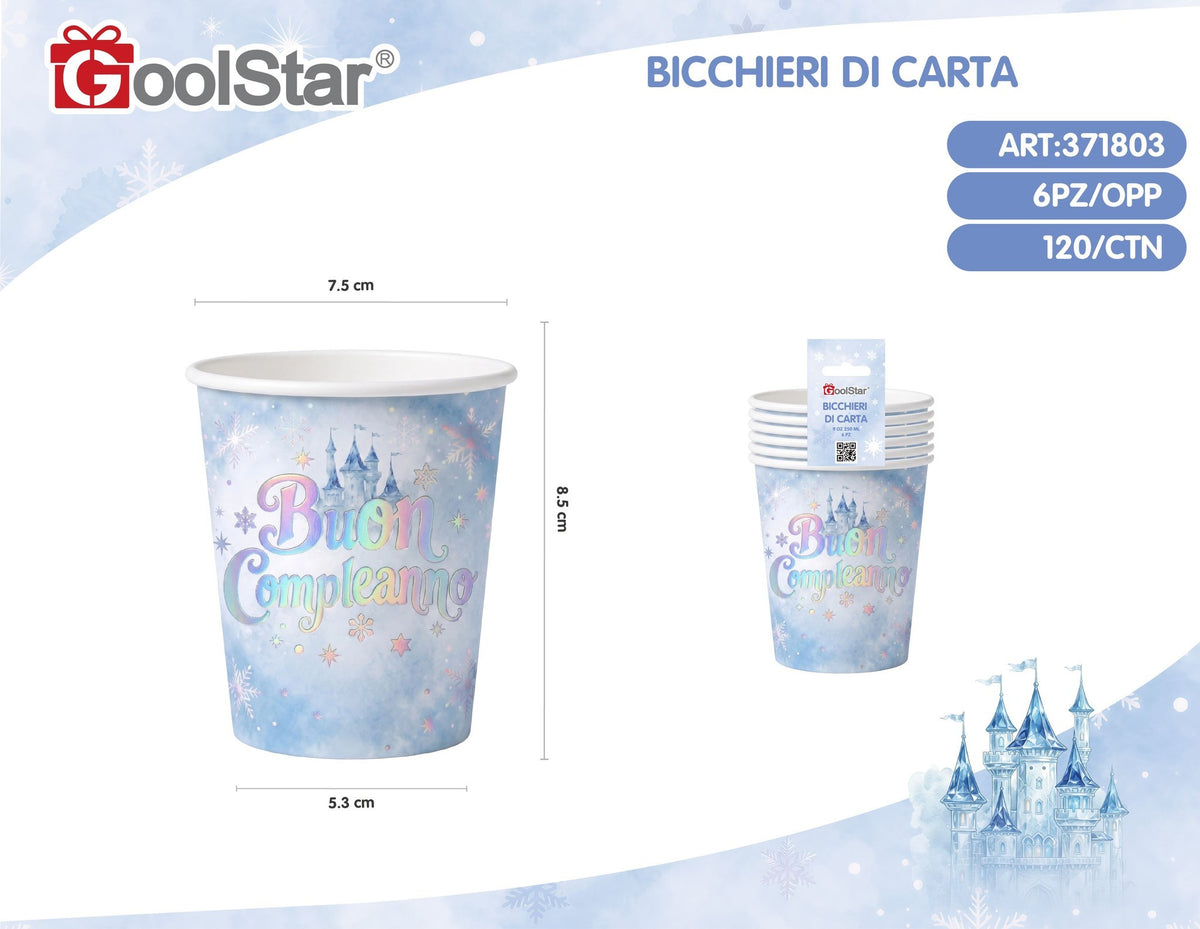 Bicchiere di carta ghiaccio celeste
