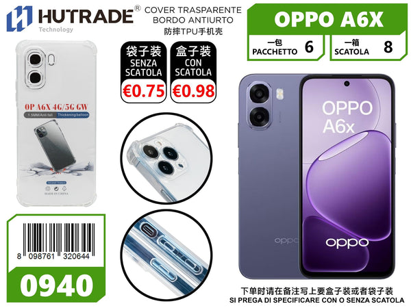 COVER TRASPARENTE BORDO ANTIURTO OPPO A6X – 0940 014399