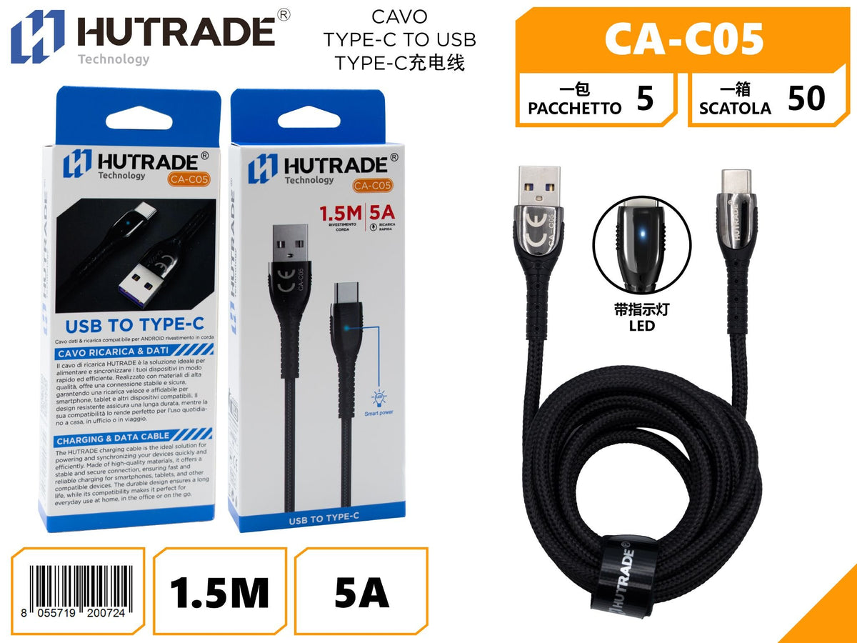 CA-C05 CAVO TYPE-C 1.5 METRI 5A