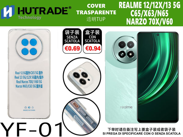 COVER TRASPARENTE REALME 12 5G/13 5G/C65 5G/NARZO 70X – YF01 011903