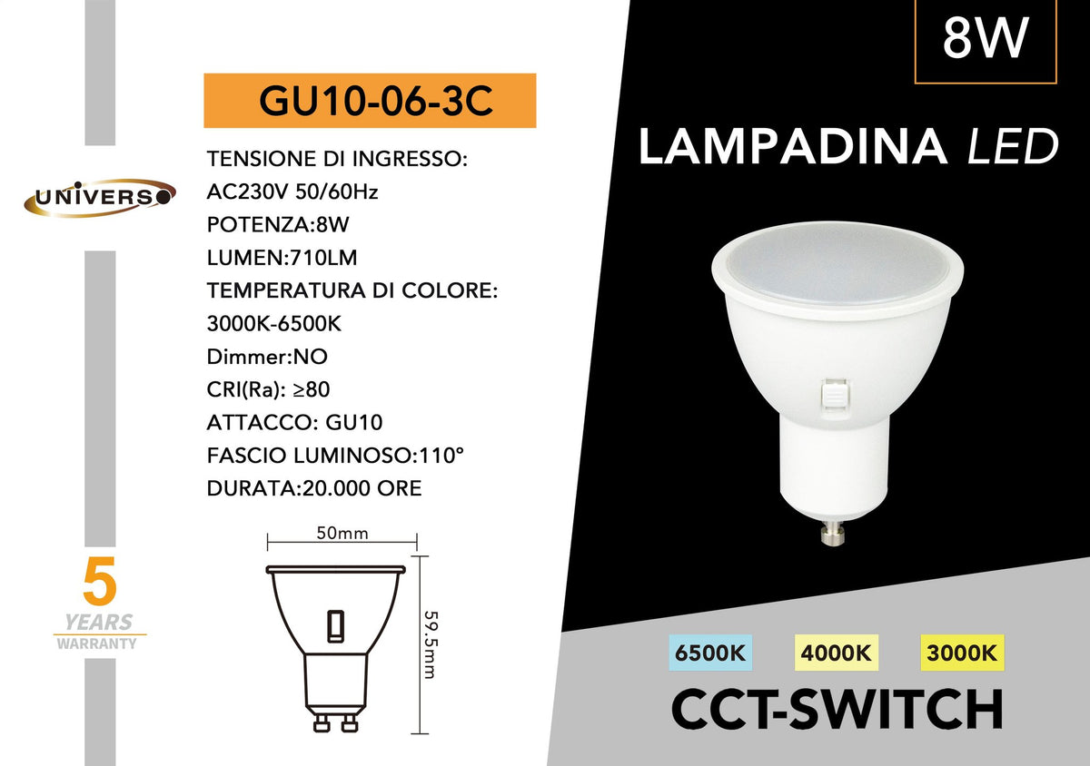 Lampadina Universo – GU10-06-3C