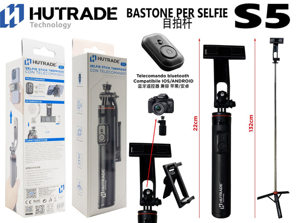S5 BASTONE SELFIE BLUETOOTH FUNZIONE TRIPIEDE