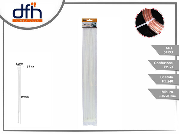 FASCETTE CARO BIANCO 6.0 500 mm 15 pz