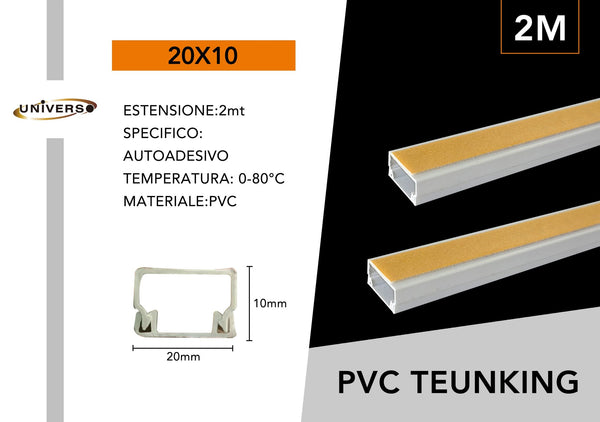 Canalina portacavi in PVC – 20X10