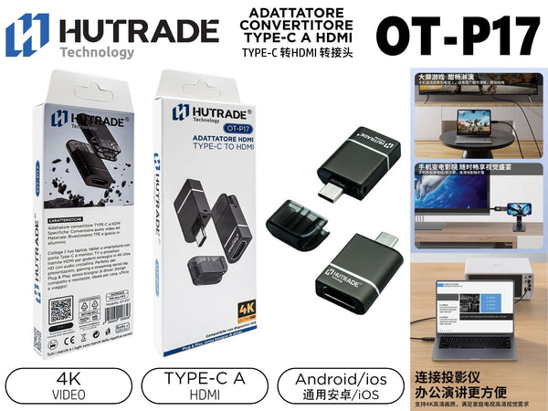 OT-P17 ADATTATORE TYPE-C TO HDMI 4K