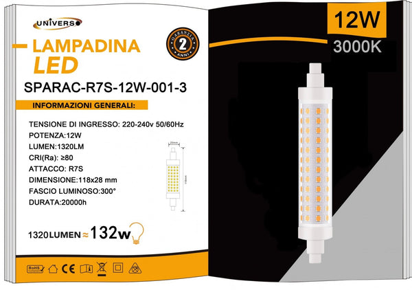 LED R7S Universo – SPARAC-R7S-12W-001-3