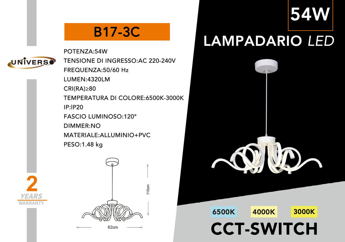 Lampadario Da Soffitto Universo – B17-3C