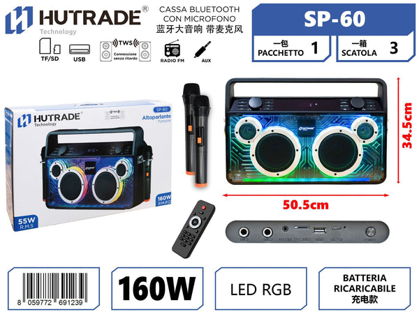 SP-60 CASSA BLUETOOTH CON MICROFONO /FM DA 160W