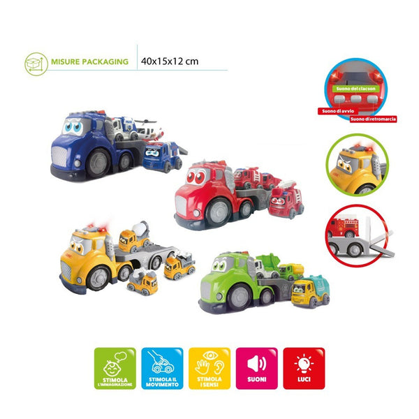 Camion Baby Toon con 3 veicoli giocattolo