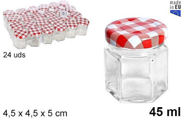 Barattolo esagonale in vetro con coperchio vichy 45 ml