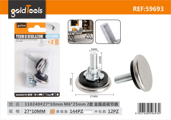 Piedi per mobili 25mm, 27×10mm – art. 59693